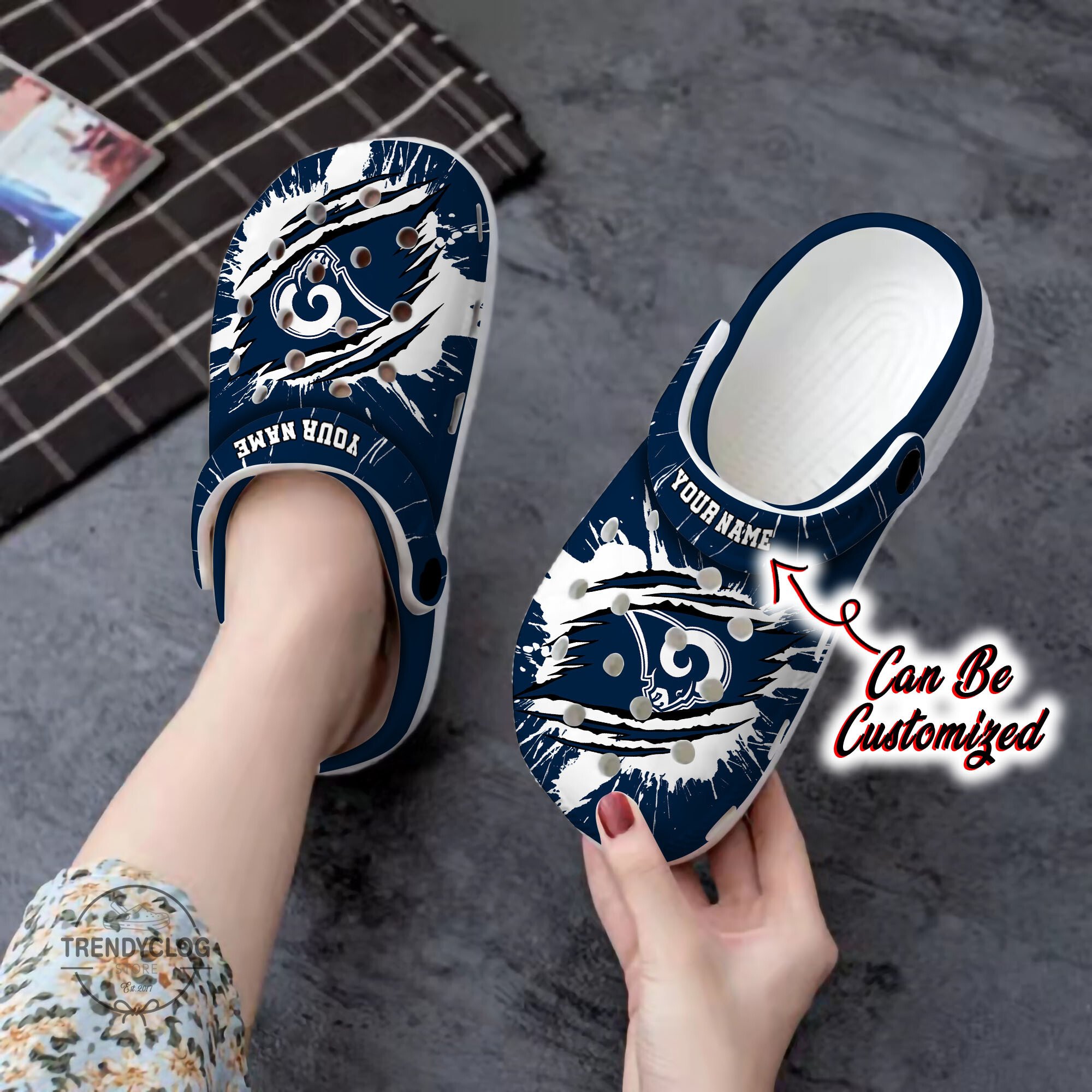 Rams Crocs – Personalized La Rams Football Ripped Claw Clog Shoes