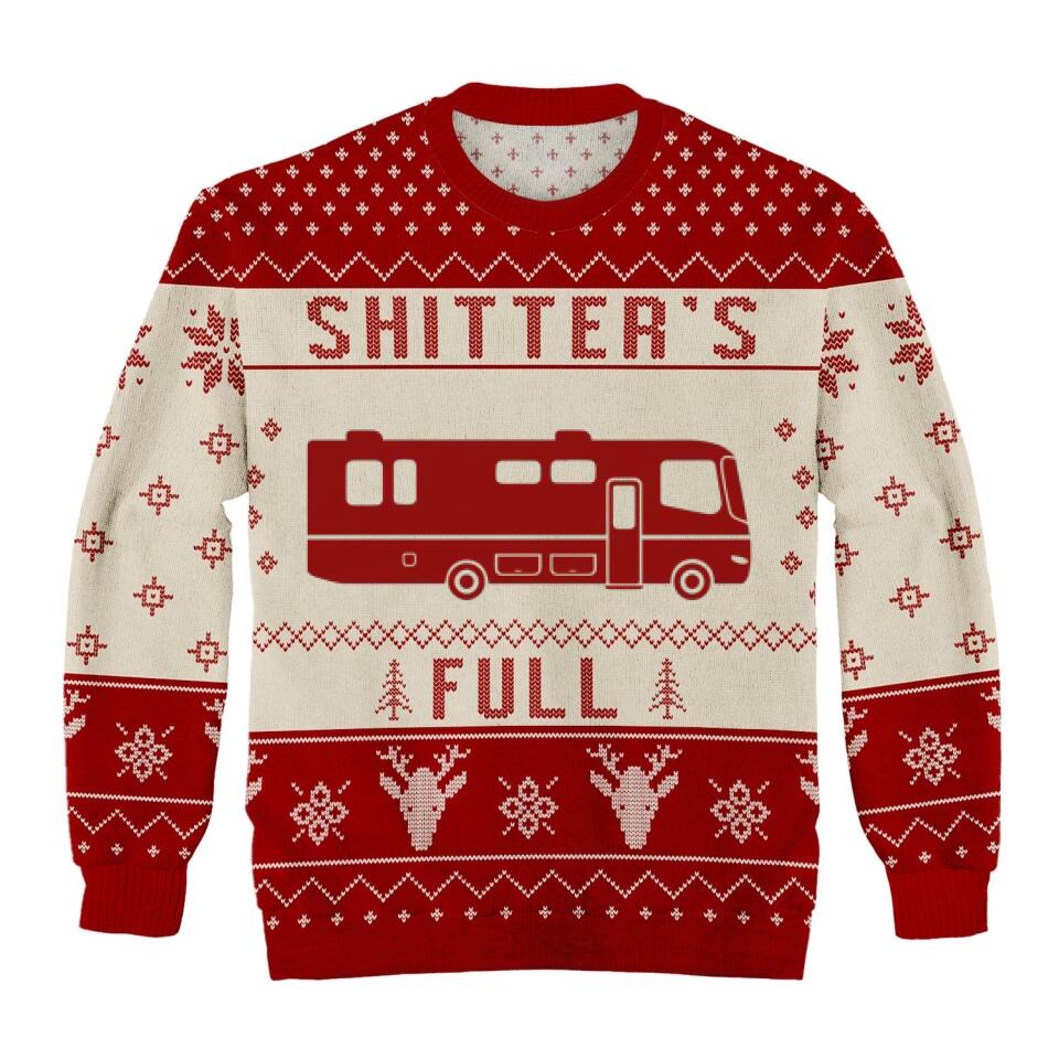 Christmas Vacation Shitter’S Full Ugly Christmas Sweater – Personalized Wool Sweater, Gift For Camper, All-Over-Print Sweatshirt