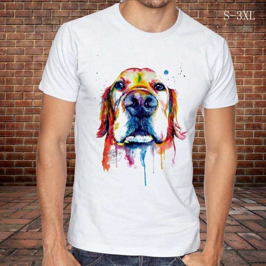 The Dog T-Shirt Men Brand Clothing Fashion Animal Streetwear O-neck Short Sleeve Funny Commemorative Tee Male Tops White