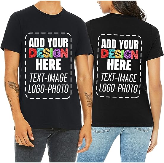 Custom Shirt Unisex Personalized Add Your Image T-Shirt Add Your Text Photo Front/Back Print