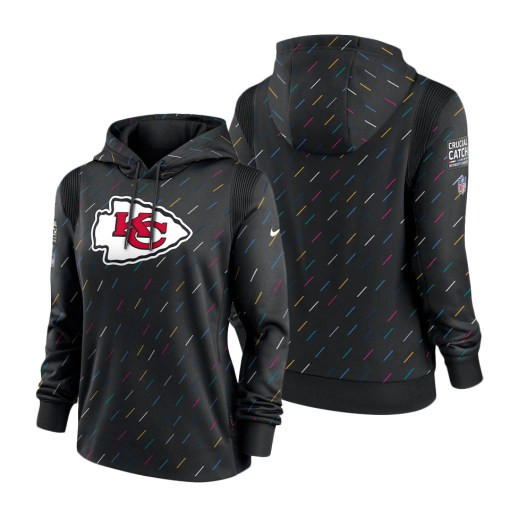 Women’S Kansas City Chiefs Anthracite 2021 Crucial Catch Therma Pullover Hoodie