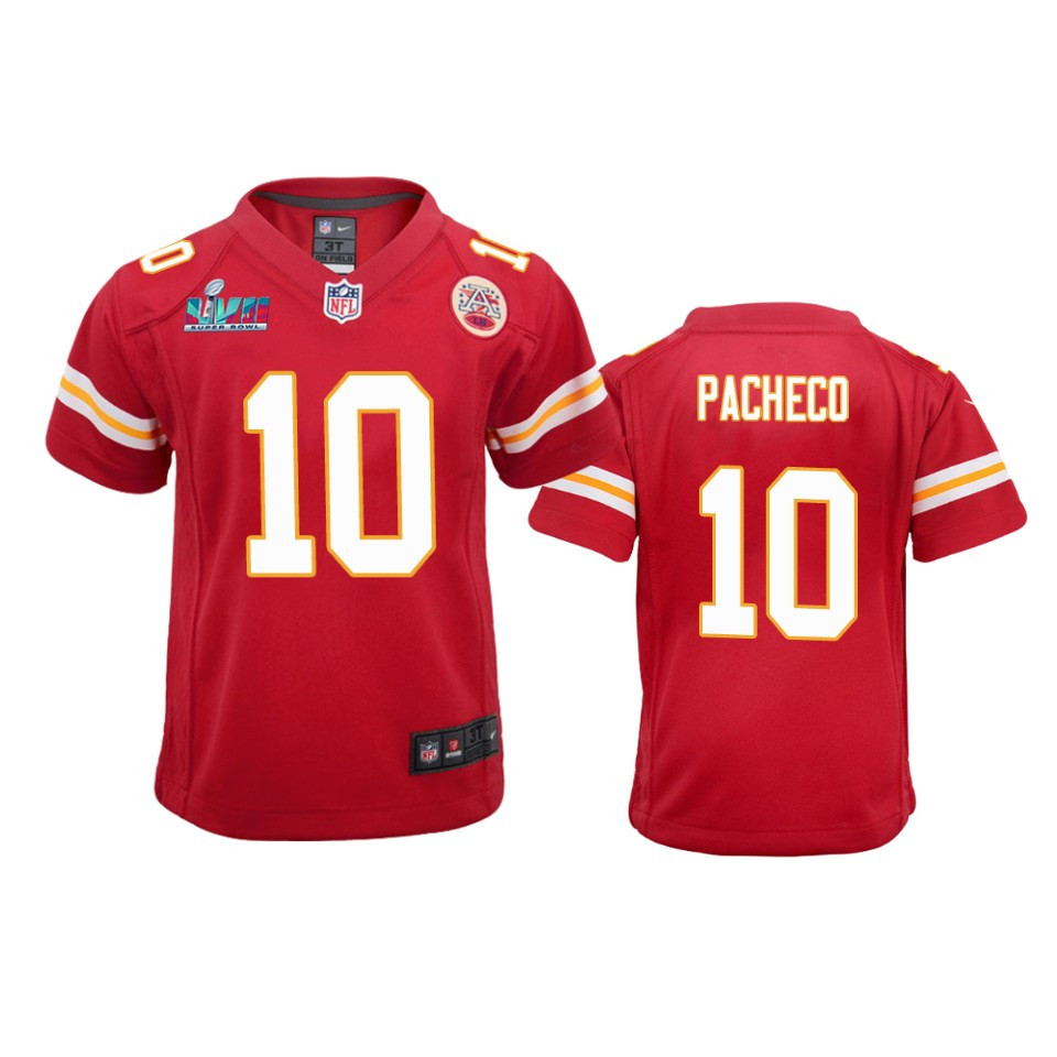 Isaih Pacheco 10 Kansas City Chiefs Super Bowl Lvii Game Jersey – Youth Red