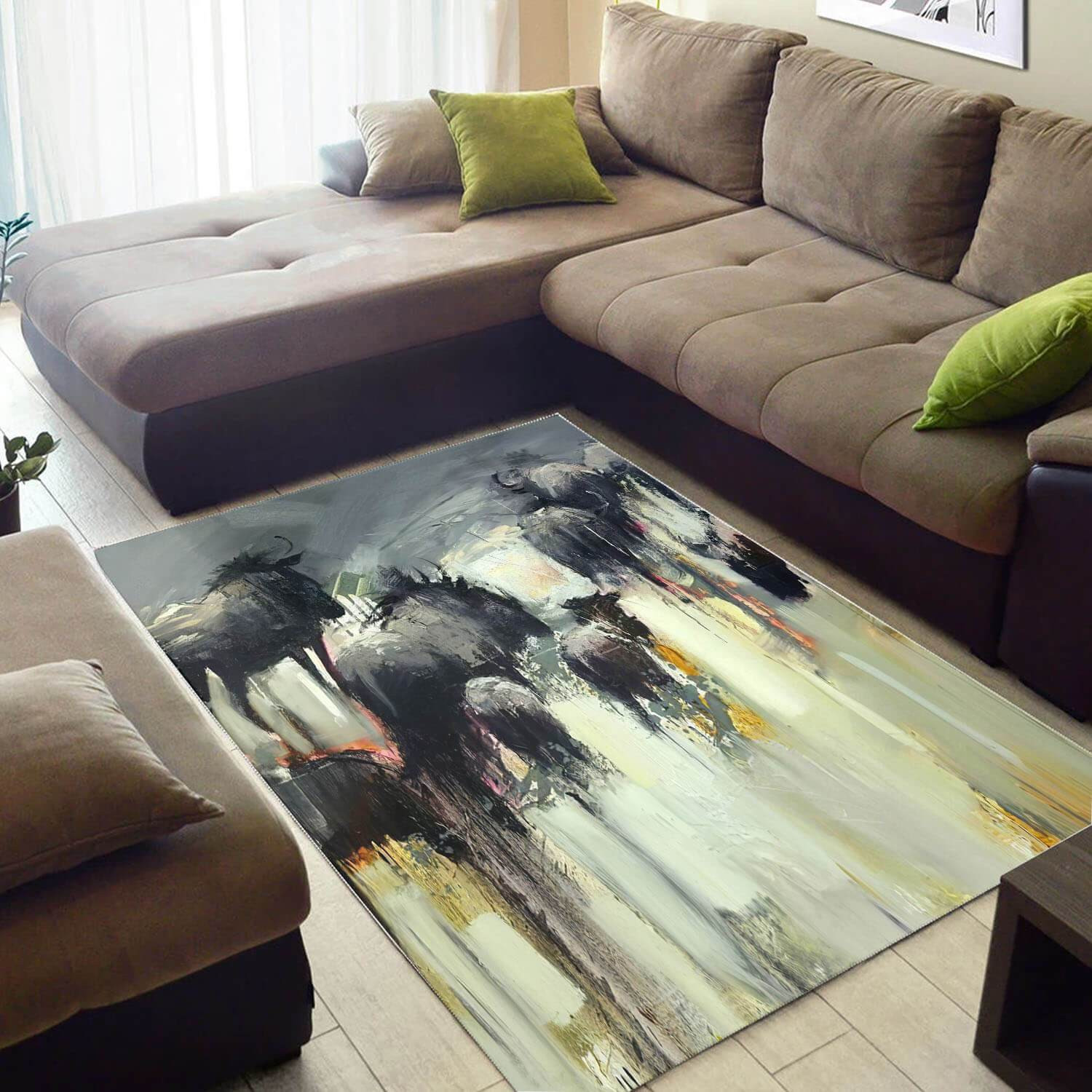 Beautiful African Rug Perfect Afrocentric Safari Animals African Design Floor Carpet African Inspired Home Decor Bps3037