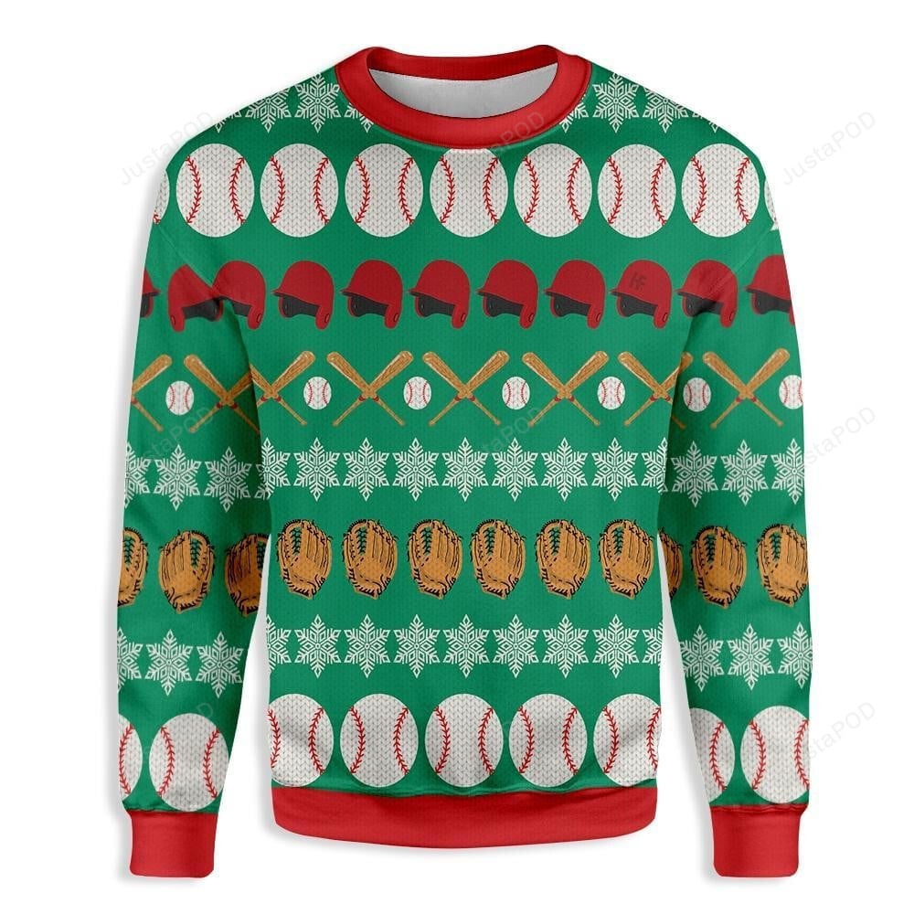 Baseball Santa Claus Ugly Christmas Sweater, Baseball Santa Claus 3D ...