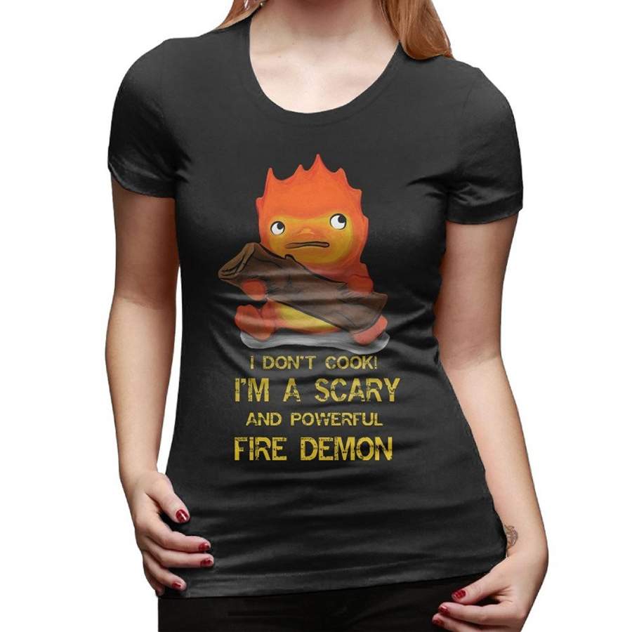 Famous Cool Studio Ghibli Howl’S Moving Castle Calcifer Vintage Tee Shirt Top Unisex