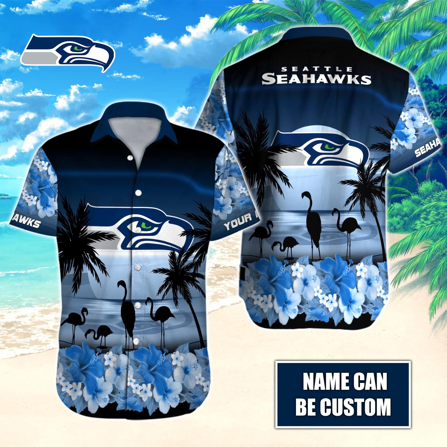 Seattle Seahawks Nfl-Hawaiian Shirt Custom T-40718