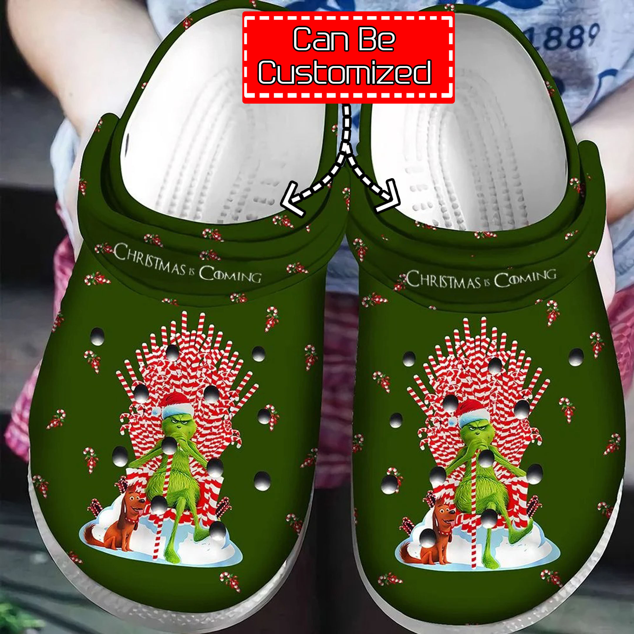 Personalized Christmas Is Coming Grinch Crocss Classic Clogs Shoes