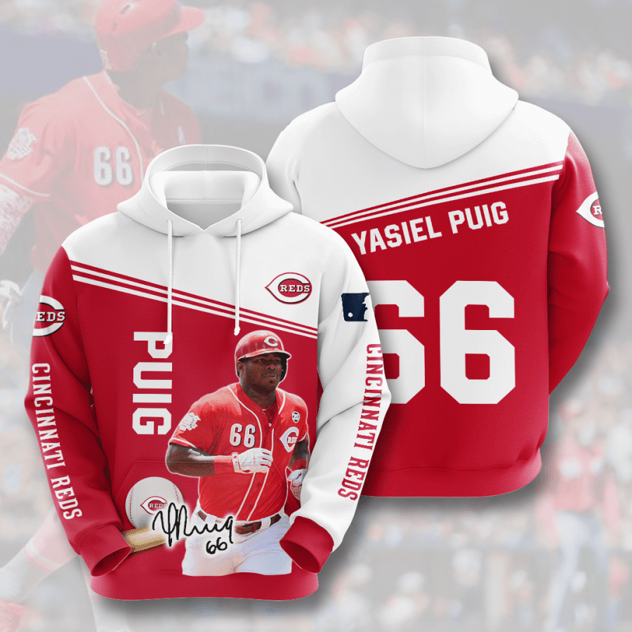 Cincinnati Reds Yasiel Puig 3D Hoodi …