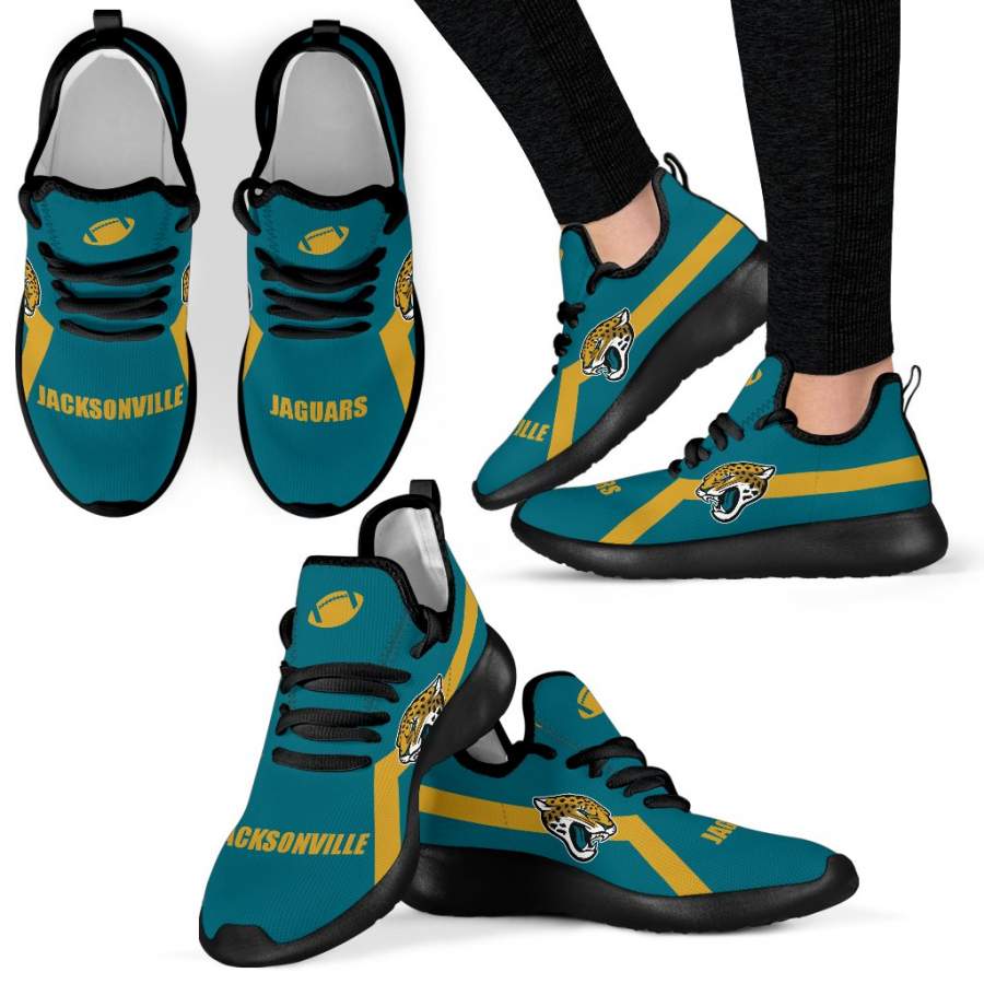 New Style Line Logo Jacksonville Jaguars Mesh Knit Sneakers