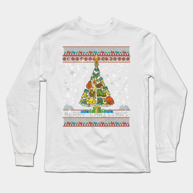 Funny Camping Merry Christmas Tree Camper Snowman Rv Lights Shirt Long Sleev Shirt