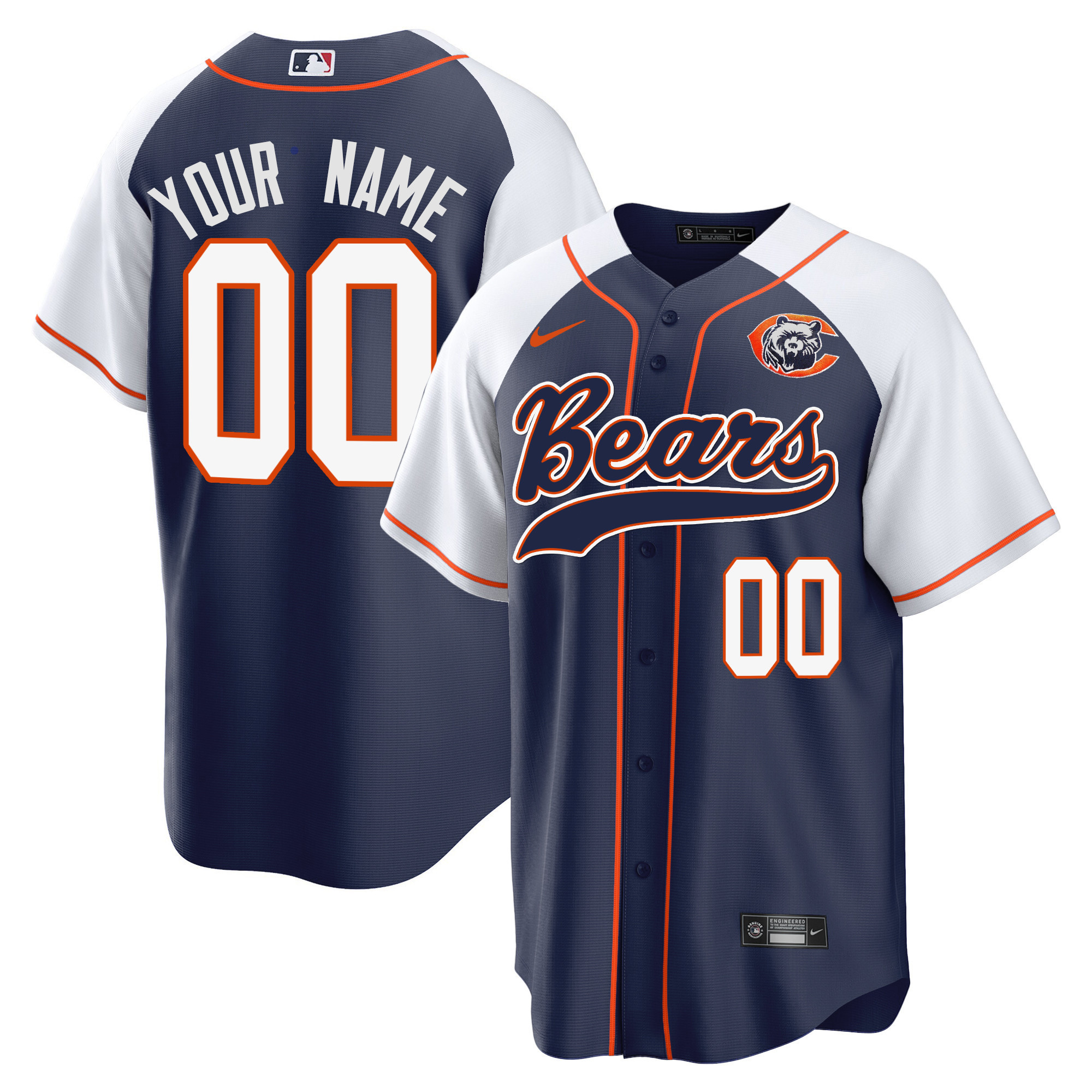 Bears Throwback Baseball Custom Jersey – All Stitched