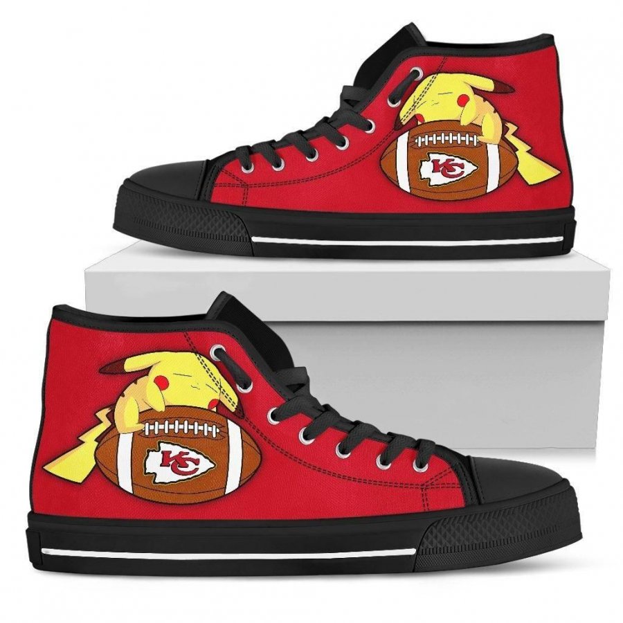 Pikachu Laying On Ball Kansas City Chiefs High Top Shoes #976