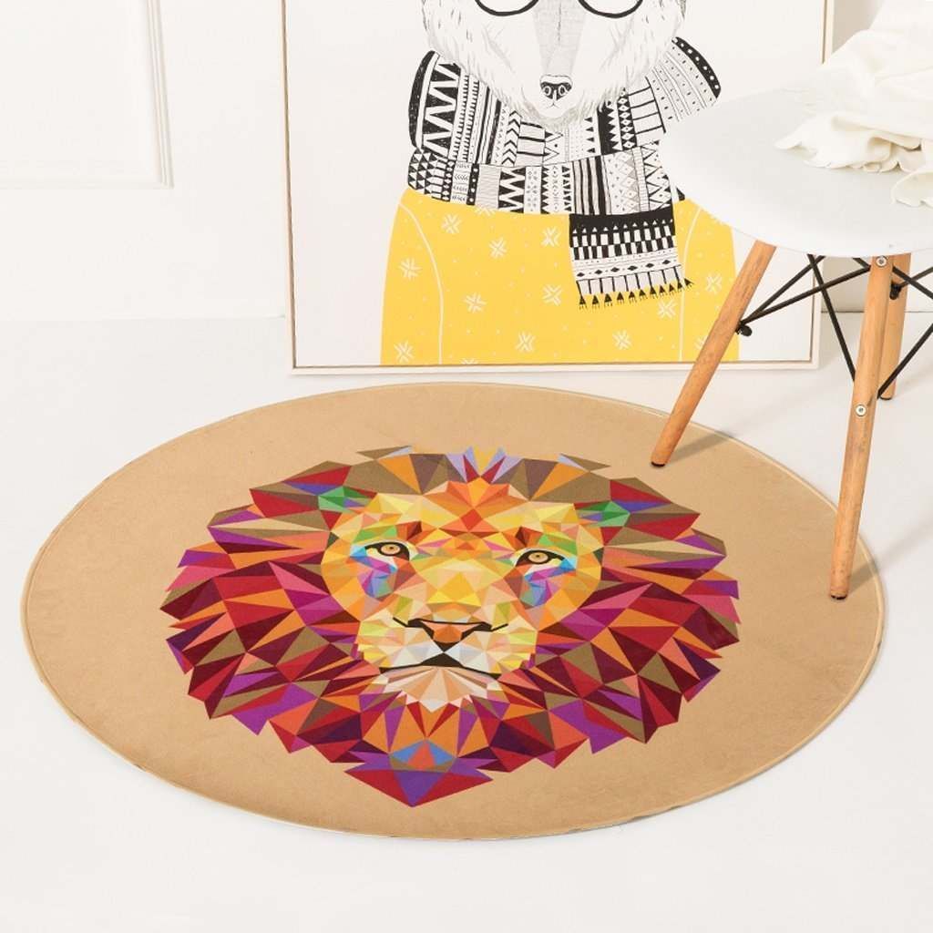 Cartoon Animal Lion Round Carpet, Home Rugs