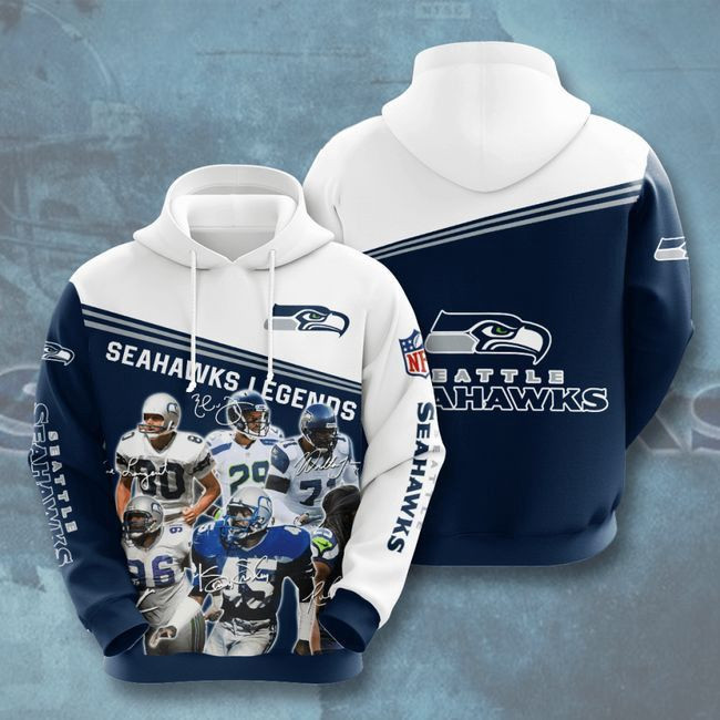 Seattle Seahawks Football Legend 65 Unisex 3D Hoodie Gift For Fans