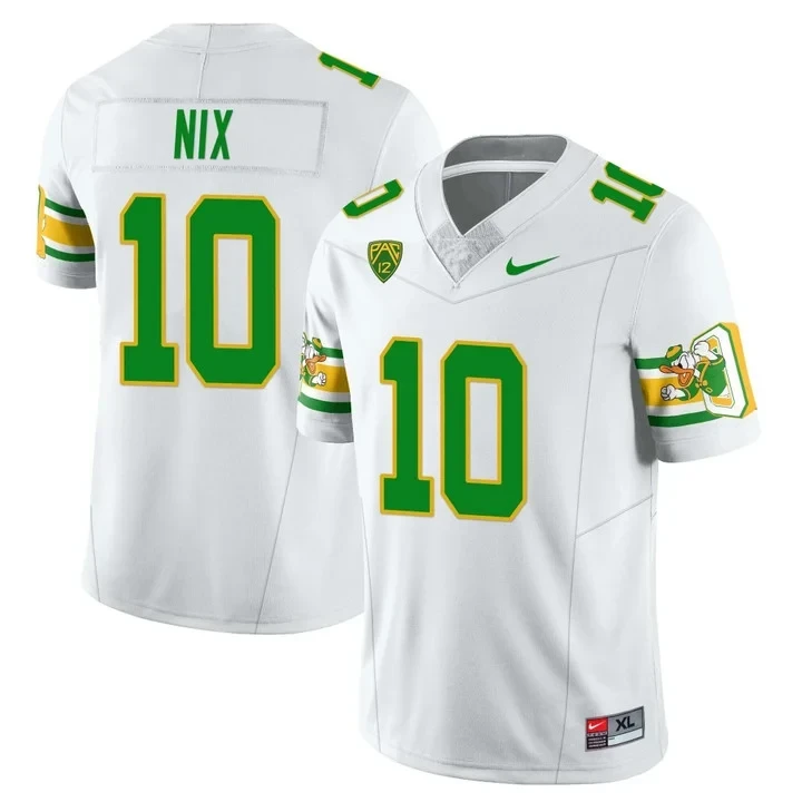 Bo Nix Oregon Ducks Mighty Oregon 1984 Throwback White Jersey – All Stitched