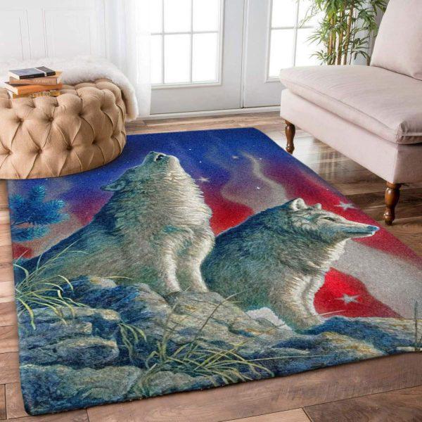 Wolf Art Home Decor Rectangle Area Rug 18