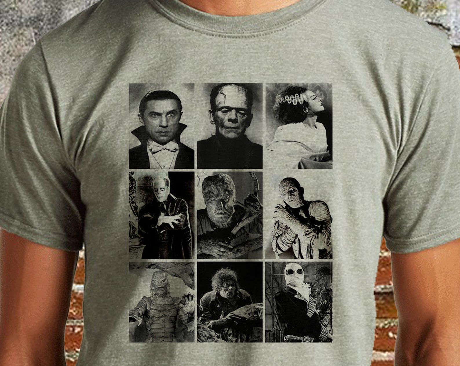 Vintage Inspired Monsters Collage Retro Aesthetic T-shirt