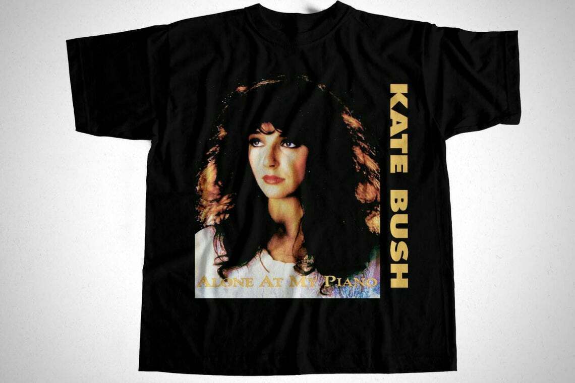 Vintage Kate Bush Singer Short Sleeve Black Men T-Shirt A1812