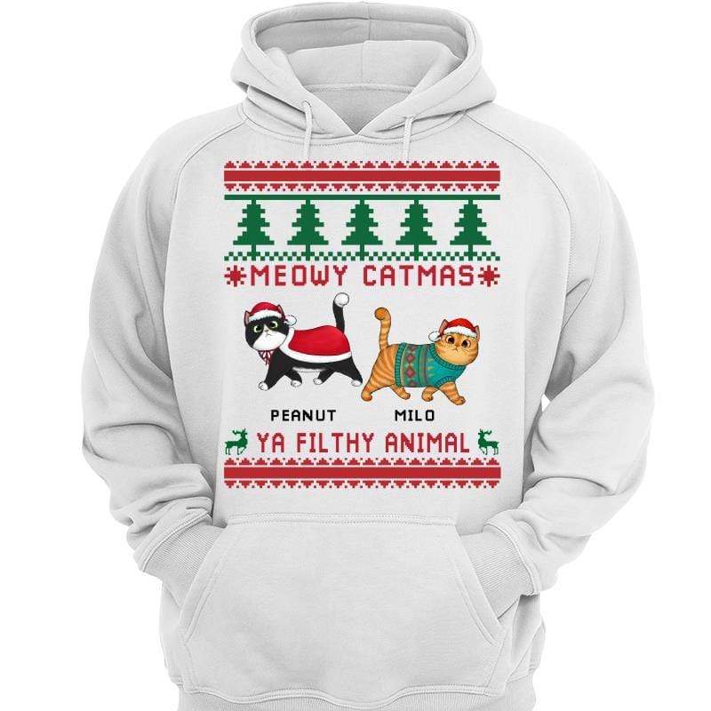 Meowy Catmas Filthy Animals Christmas Personalized Hoodie Sweatshirt