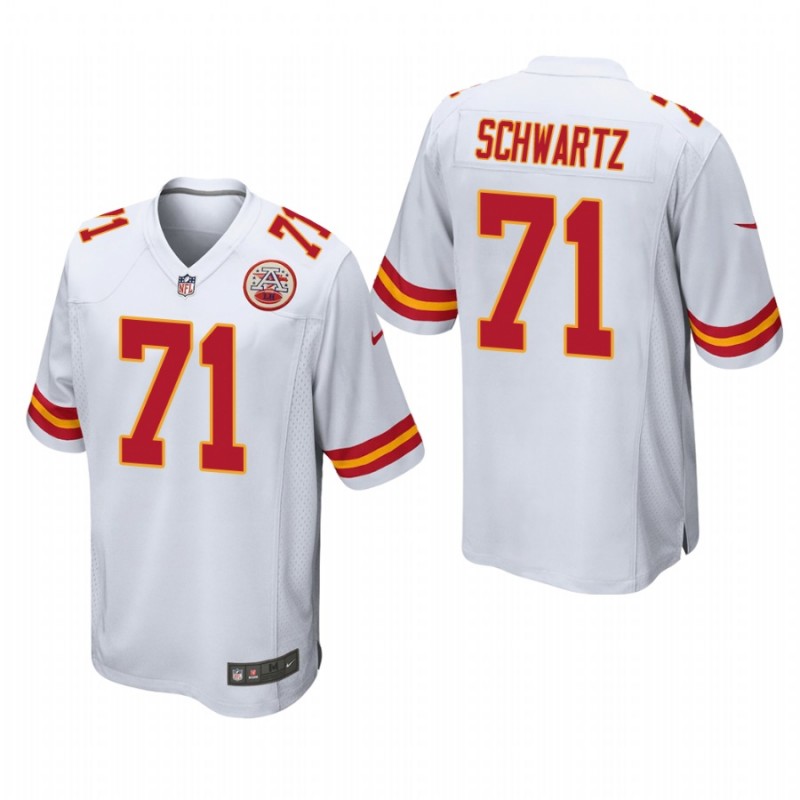 Kansas City Chiefs Mitchell Schwartz #71 White Game Jersey – All Stitched, Embroidery