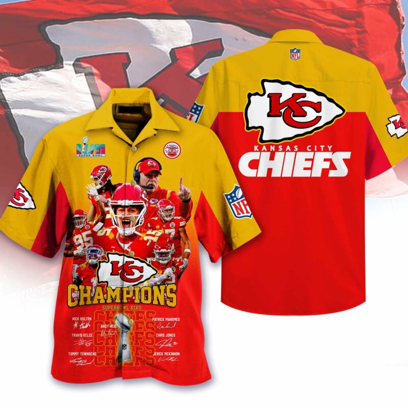 Kansas City Chiefs Champions Super Bowl Lvii Hawaiian Shirt