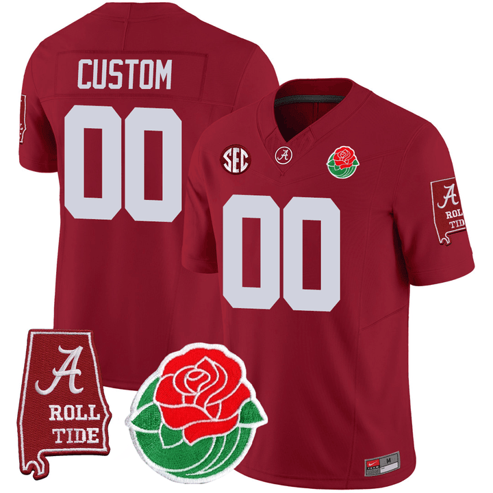 Alabama Crimson Tide Rose Bowl Patch Jersey – All Stitched