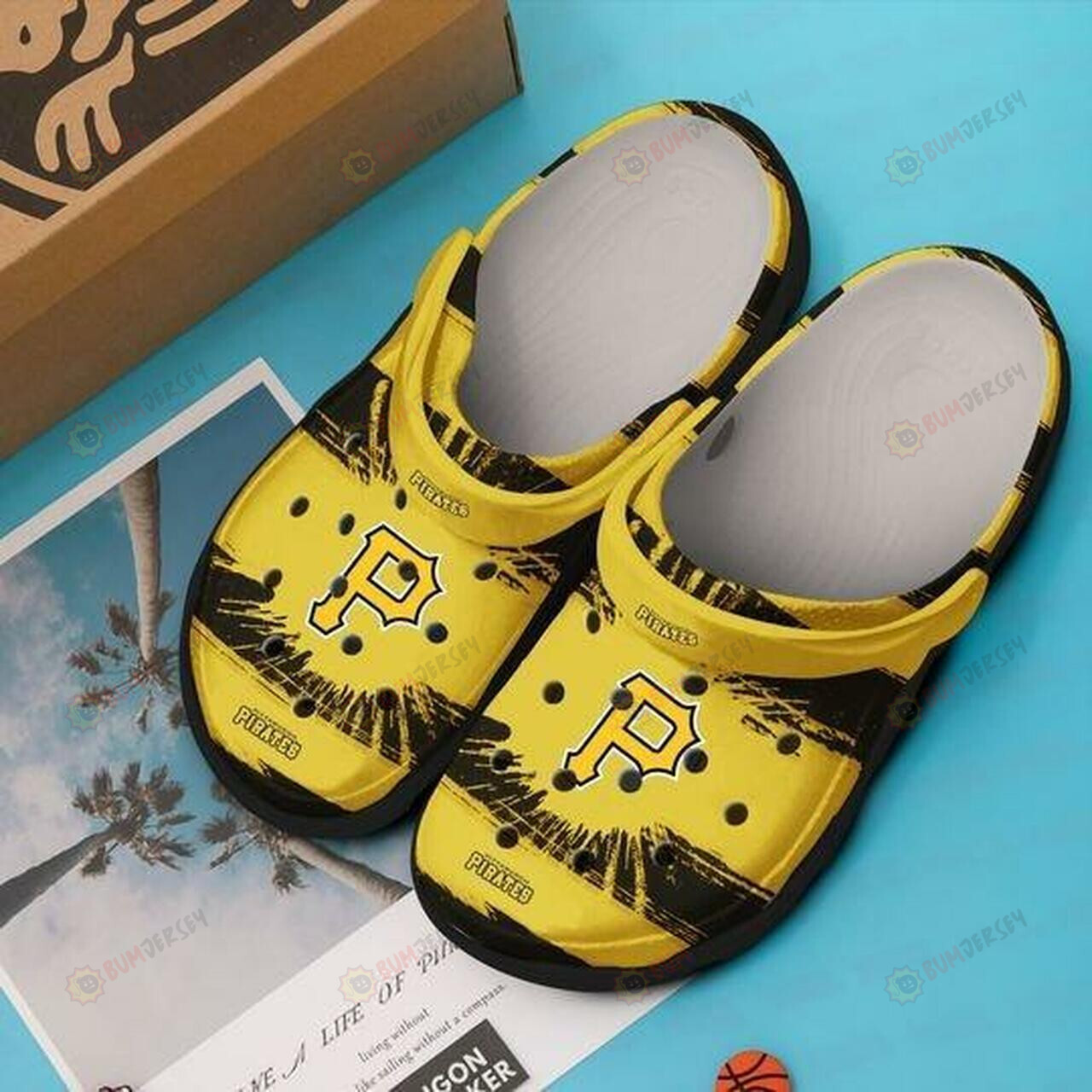 Pittsburgh Pirates On Yelllow Pattern Crocs Crocband Clog Comfortable Water Shoes – Aop Clog