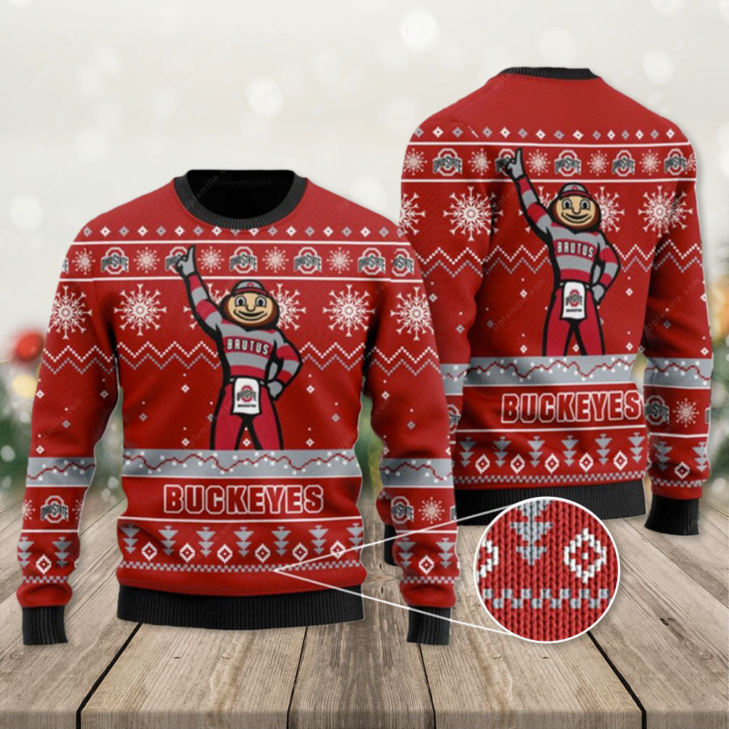 Ohio State Ugly Christmas Sweater, Buckeyes Ugly Christmas Sweater 3D ...