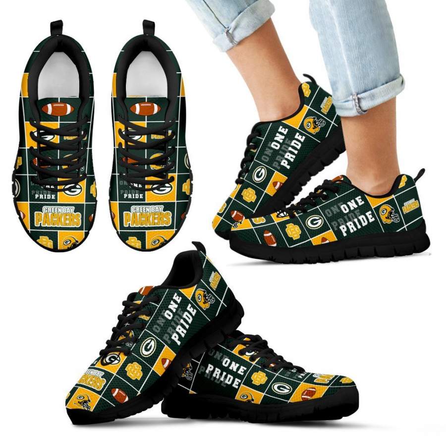 Colorful Pride Flag Green Bay Packers Sneakers