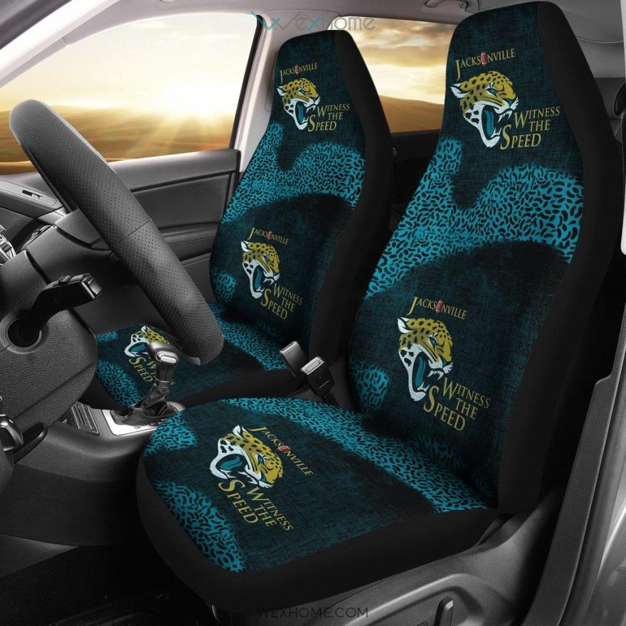 Jacksonville Jaguars Football Car Seat Covers | Jags Witness The Speed Jaguar Silhouette Seat Covers