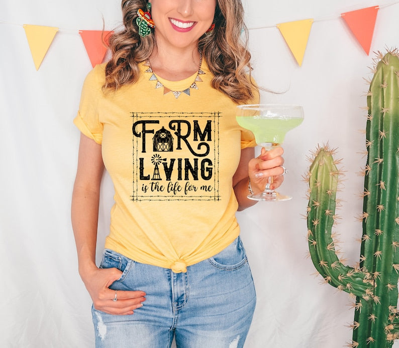 Farm Living Is The Life For Me Shirt, Country Shirts Women, Support Your Local Farm Shirt, Farmer Tshirt, Farm Life Gifts