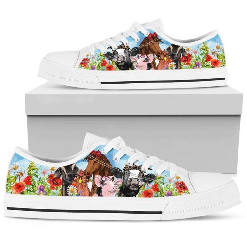 Lovely Family Farm Animals Low Top Shoes