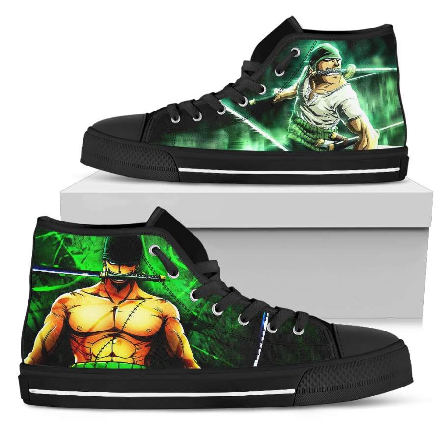 Roronoa Zoro Sneakers One Piece High Top Shoes Fan Gift H12076