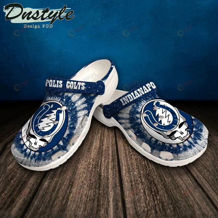 Indianapolis Colts Skull Pattern Crocs Classic Clogs Shoes In Blue – Aop Clog