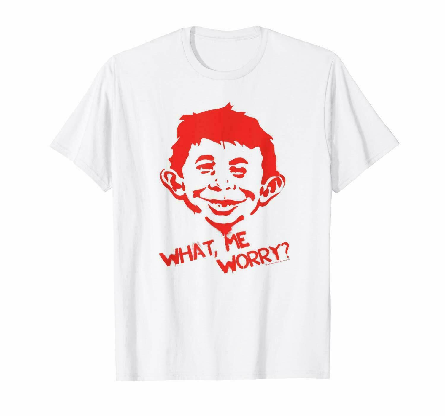 What Me Worry Alfred E. Neuman Humor Mad Magazine White T-Shirt