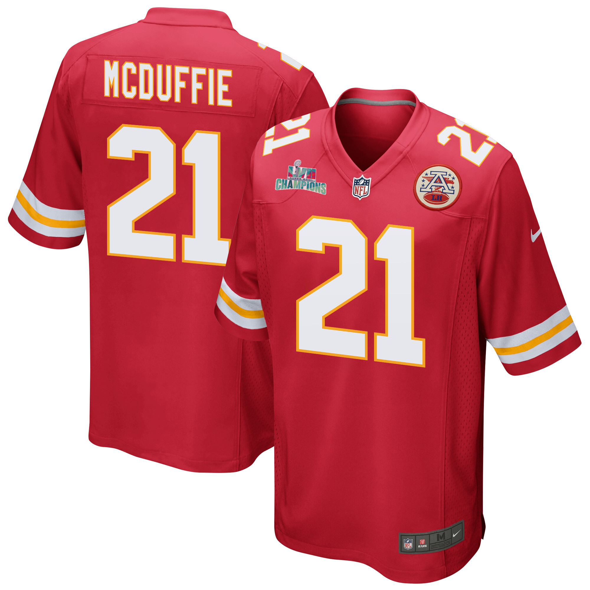 Trent Mcduffie 21 Kansas City Chiefs Super Bowl Lvii Champions Men Game Jersey – Red