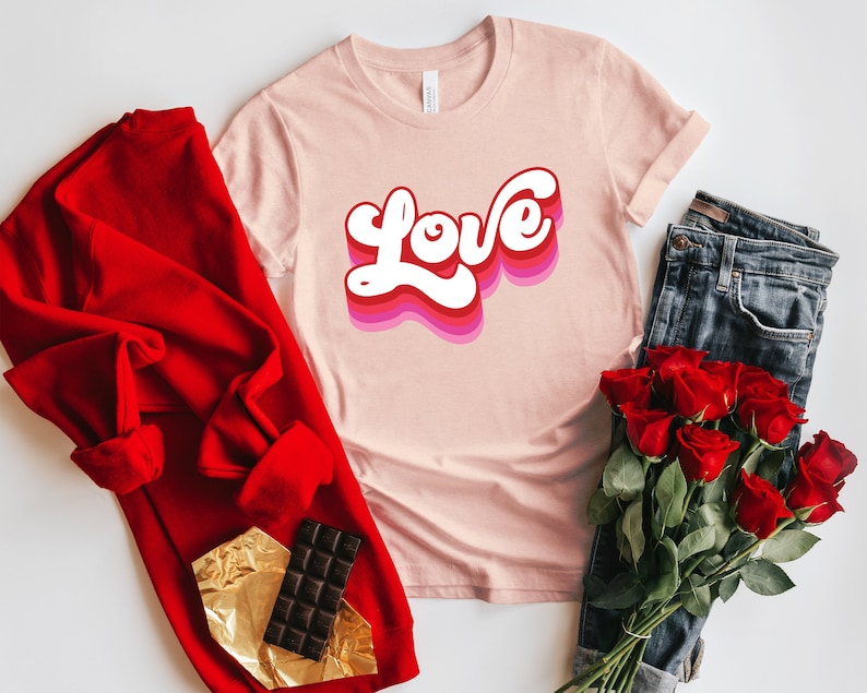 Retro LOVE Valentine Day Shirt, Valentines Day Shirts, Vintage Valentine, Retro Love, Valentine Retro Heart Shirt,Valentines Day Gift