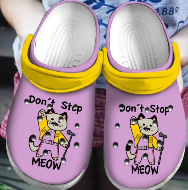 New Freddie Mercury Cat Dont Stop Meow Rubber Crocs Clog Shoes Comfy Footwear