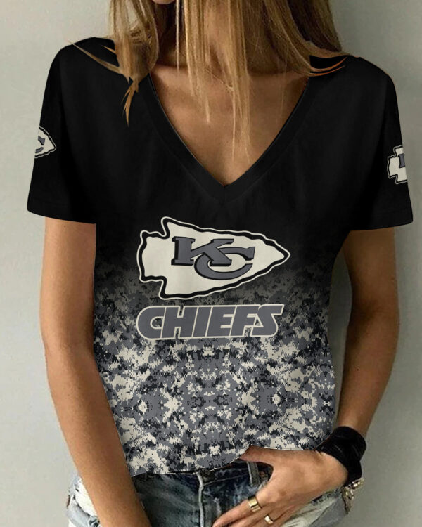 Kansas City Chiefs Summer V-Neck Women T-Shirt 158