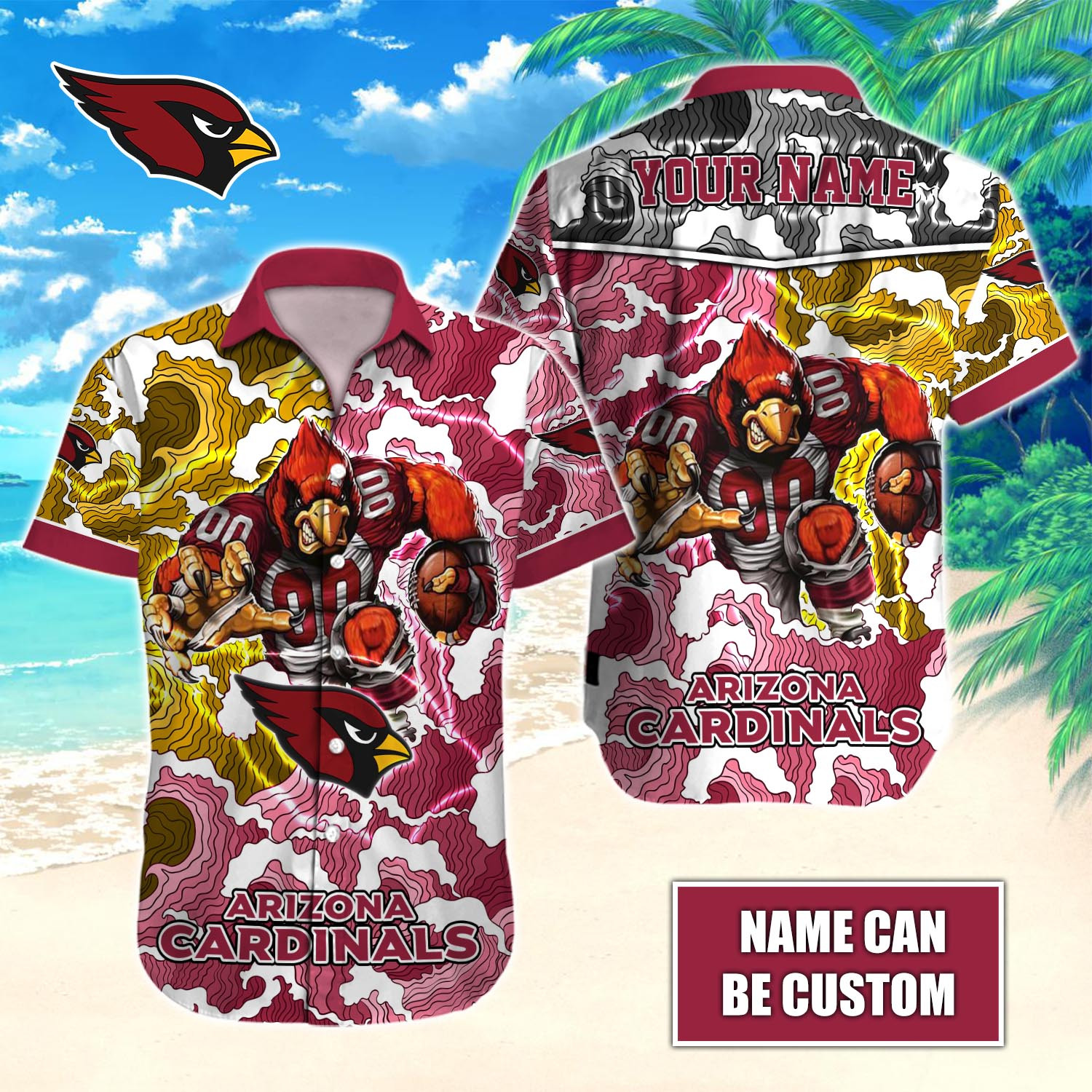 Arizona Cardinals Nfl-Hawaiian Shirt Custom T-40578