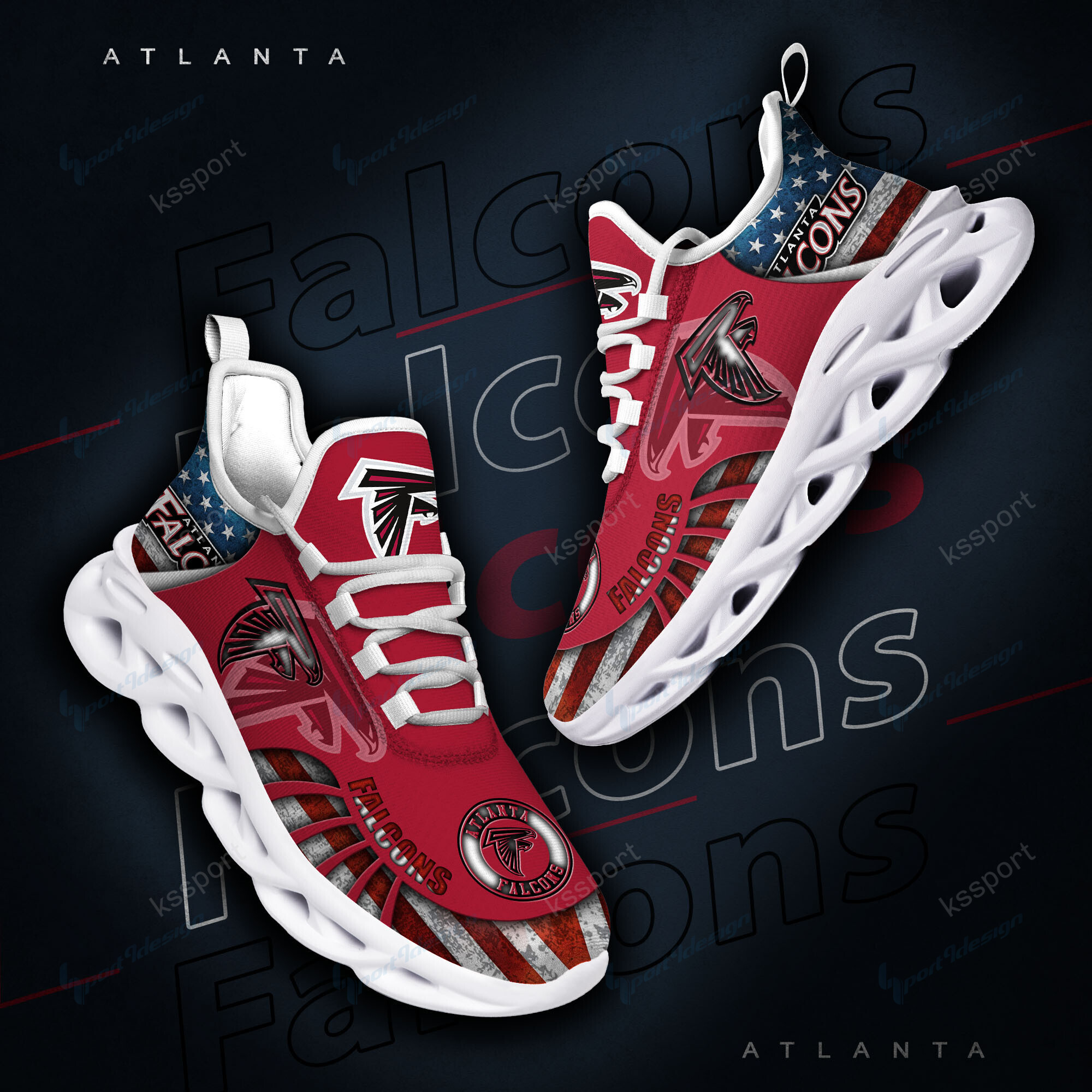 Atlanta Falcons Yezy Running Sneakers Bg805