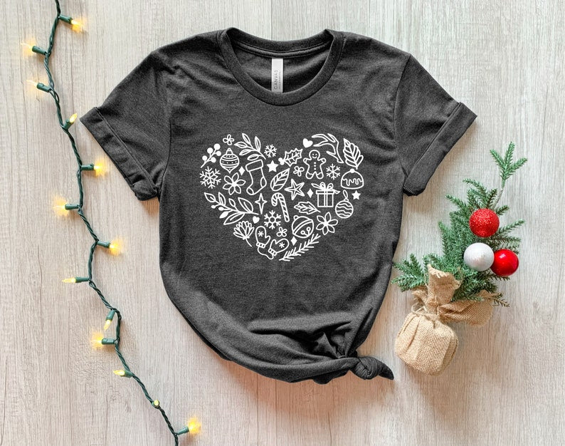 Christmas Heart Shirt, Christmas Shirt, Women Christmas Shirt, Gift For Christmas, Christmas Gifts, Gift For Her
