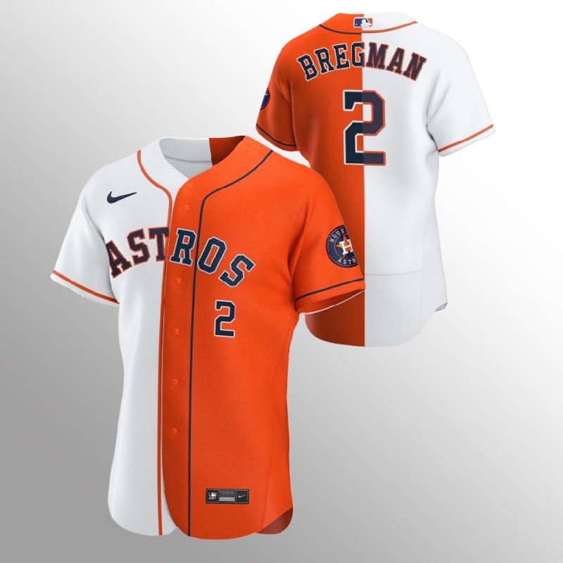 Men’S Houston Astros Alex Bregman #2 Orange 2020 Authentic Split Jersey ...