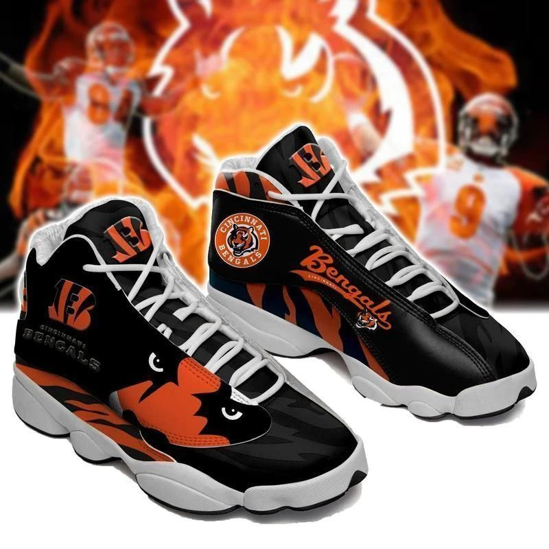 Scary Eyes In Dark Night Cincinnati Bengals Football Team Air Jordan 13 Printing Shoes Sneaker