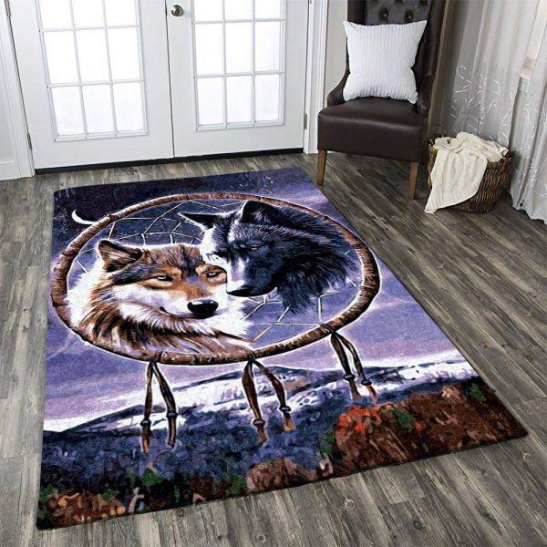 Wolf Art Home Decor Rectangle Area Rug 56