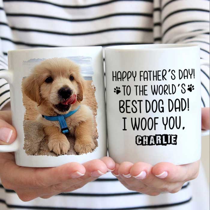 Happy Father’s day To The World’s Best Dog/Cat Dad – Gift for Dad, Funny Personalized Cat Mug