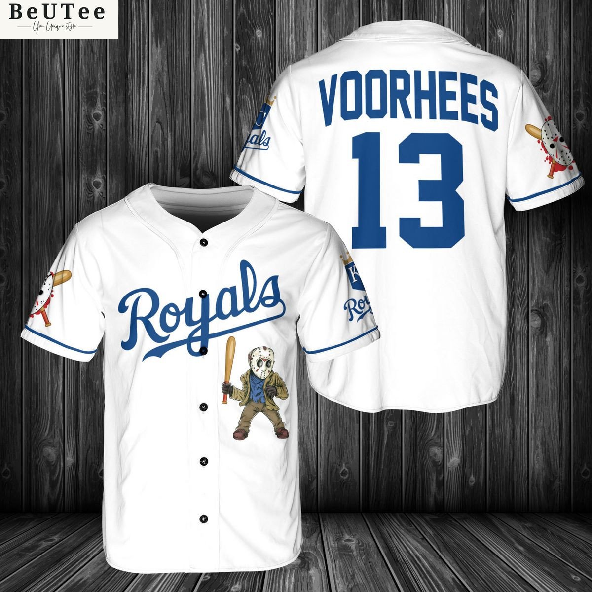 Kansas City Royals Jason Voorhees Baseball Jersey – White