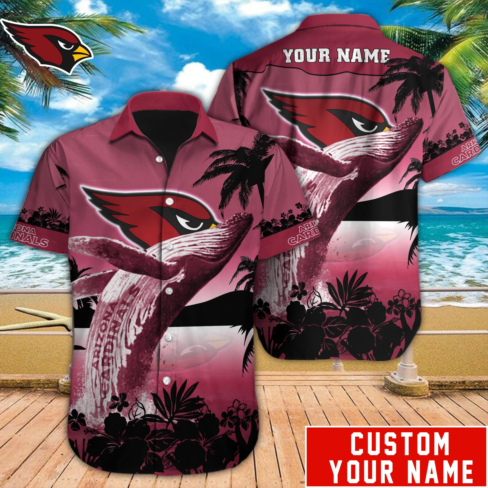 Arizona Cardinals Nfl-Hawaiian Shirt Custom  M-40722