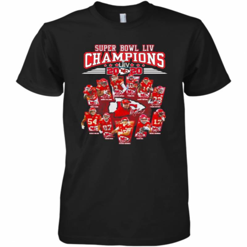 Super Bowl LIV Champions 2020 Kansas City Chiefs Signatures Premium Men's T-Shirt