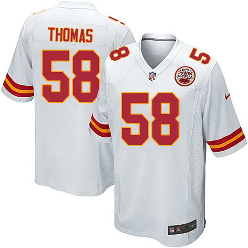 Youth Derrick Thomas #58 Kansas City Chiefs White Away Limited Jersey